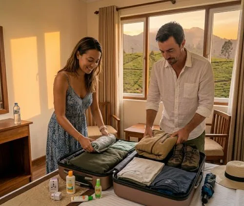 How to pack for Sri Lanka efficiently in a hotel room.