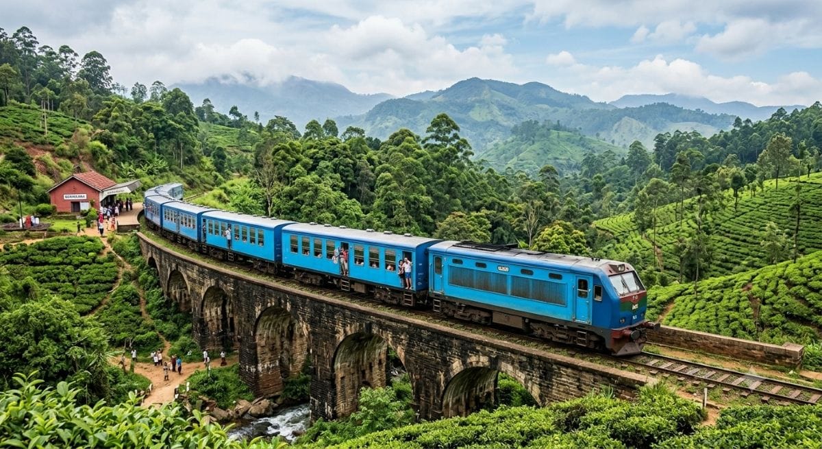 Ella Sri Lanka Travel Guide - Scenic view of the Nine Arches Bridge surrounded by tropical greenery