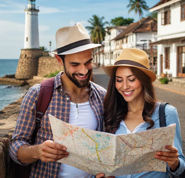 Travellers exploring Galle with the help of Trip Sri Lanka's local guidance