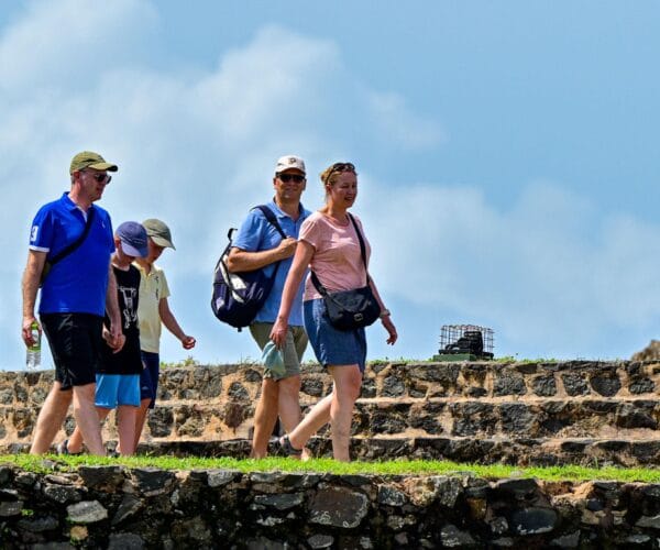 Italian family enjoying a tropical beach holiday in Mirissa Sri Lanka