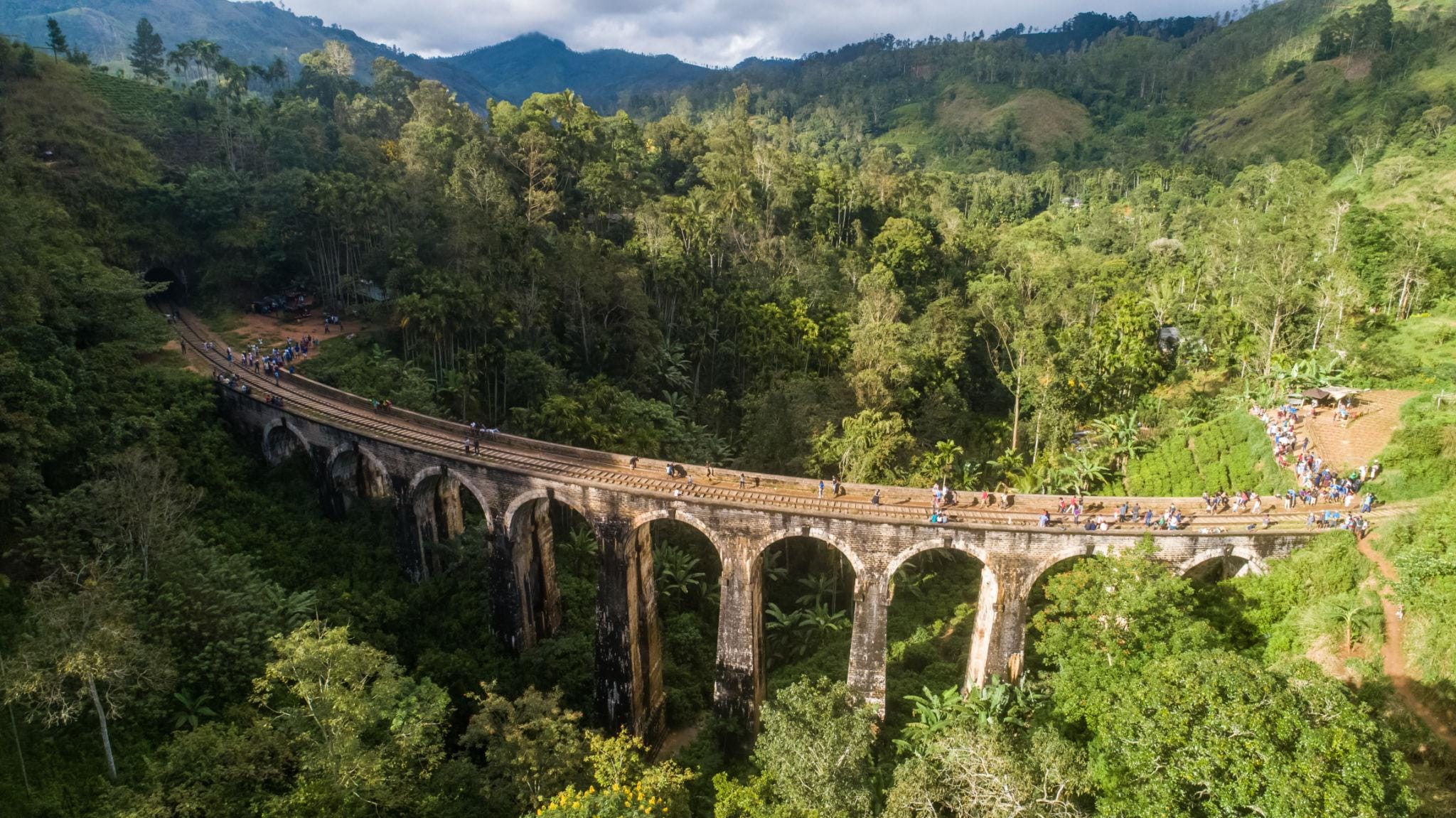 Scenic railway journey through Sri Lanka's green hill country