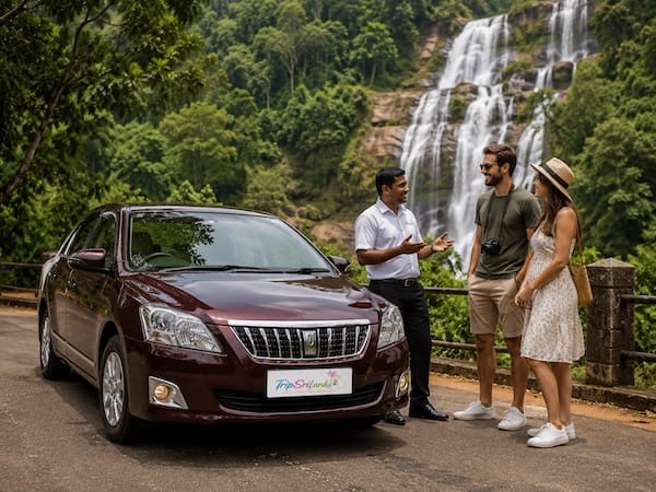 Waterfalls in Sri Lanka's hill country, scenic travel beyond the main routes